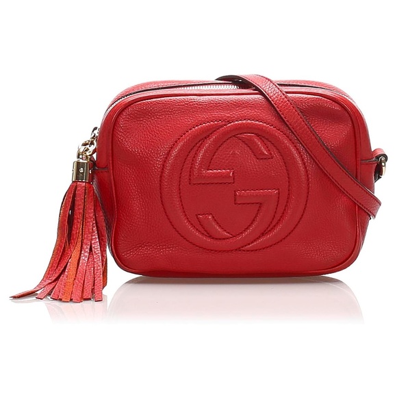 Gucci red purse like NEW - Soho Disco Crossbody Bag Leather Small - Picture 8 of 8